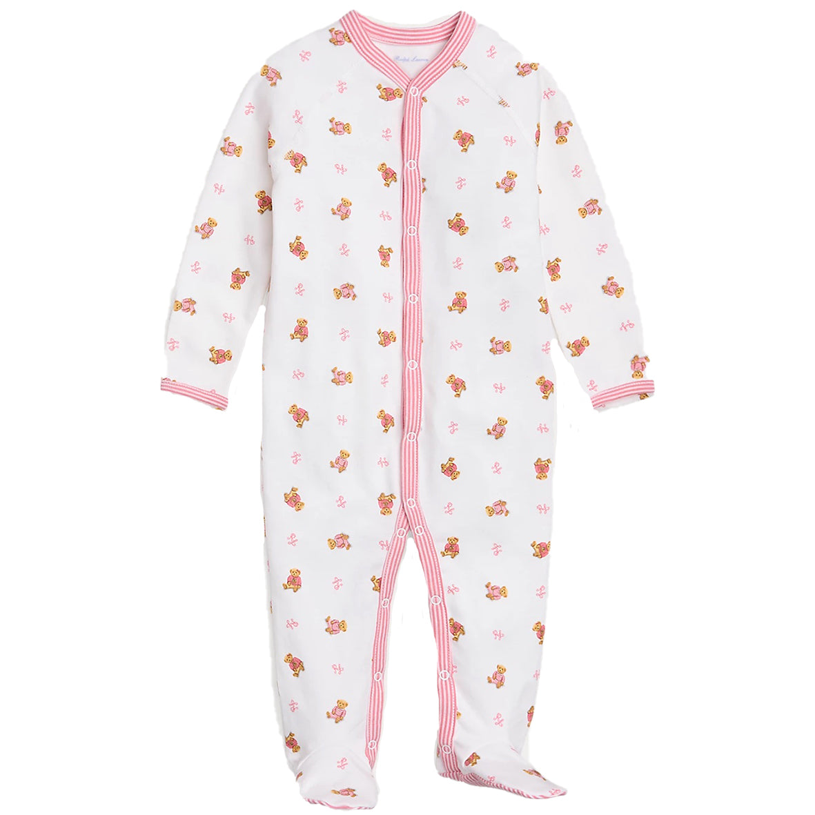 Ralph Lauren, Rompers, Ralph Lauren - White Romper with all over bear print, pink