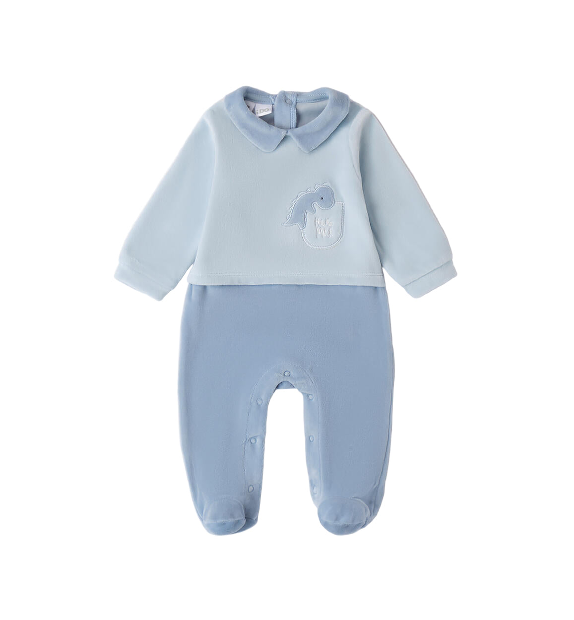 iDO, all in ones, iDO - baby all in one, blue velour, dinosaur