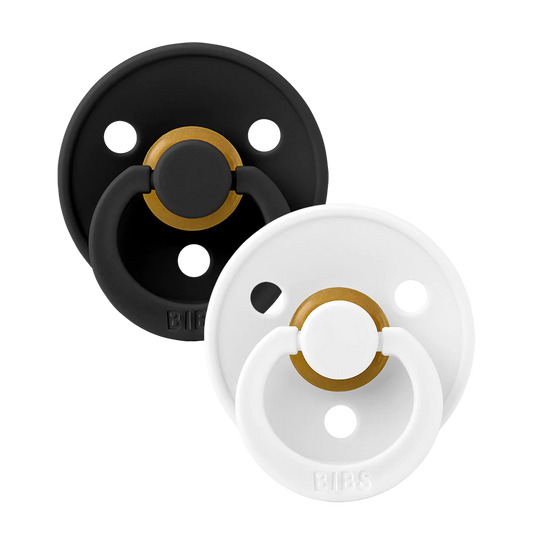 Bibs, dummy, Bibs - Twin dummy pack, Black/White