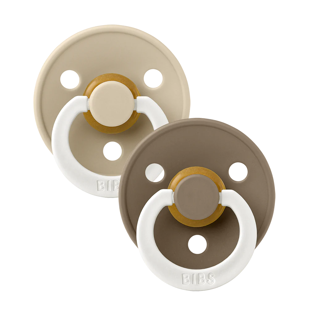 Bibs, dummy, Bibs - Twin dummy pack, Vanilla Glow/Dark Oak Glow