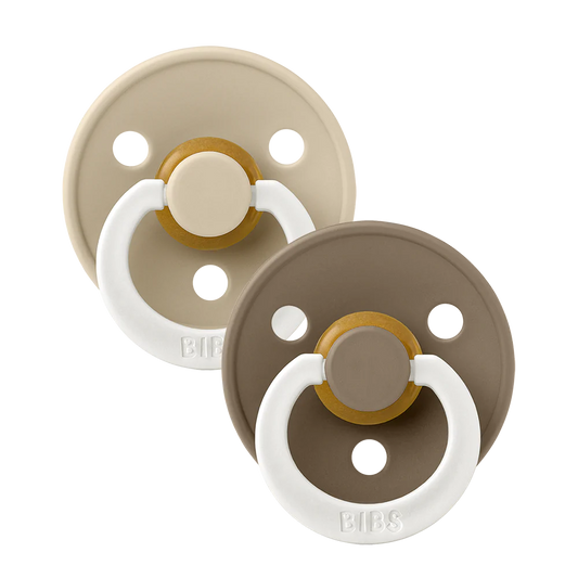 Bibs, dummy, Bibs - Twin dummy pack, Vanilla Glow/Dark Oak Glow