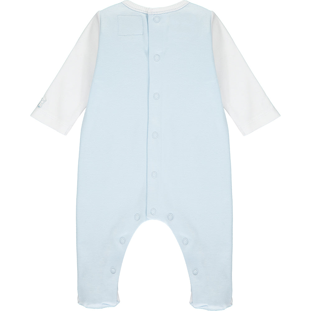 Emile et Rose, Romper, Emile et Rose - Baby boy blue romper with train embroidery 1925 Willis