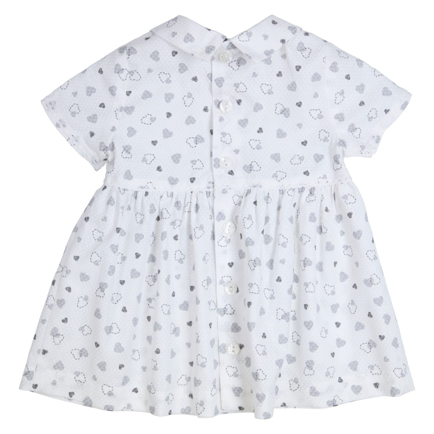 GYMP, Dress, GYMP - White dress, grey heart print