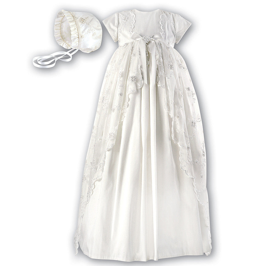 Sarah Louise, Christening gown, Sarah Louise  - Silk and Lace Christening gown 001133KS