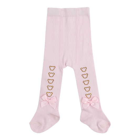 Little A, Tights, Little A -  Diamante bear tights, pink