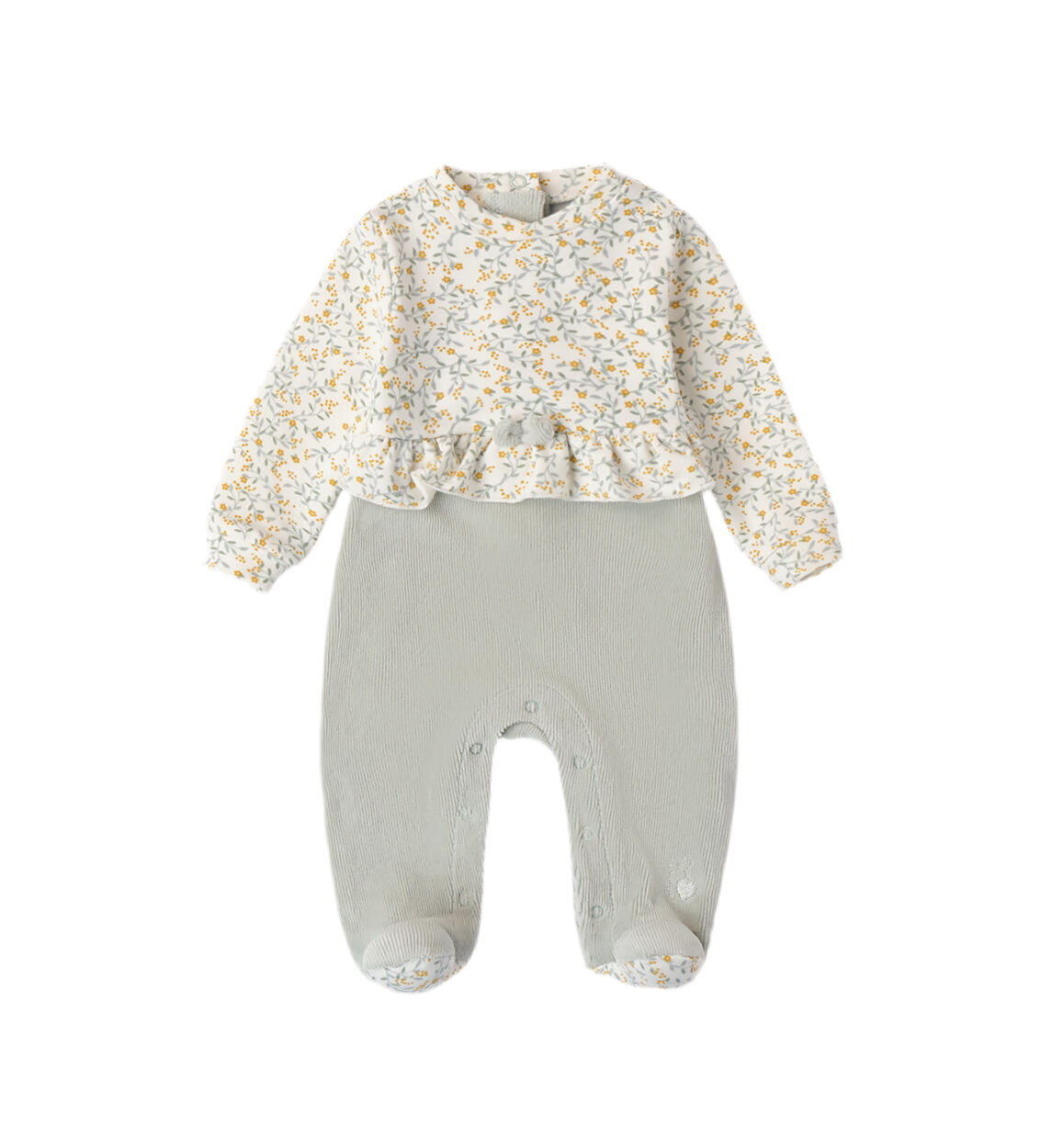 iDO, all in ones, iDO - baby all in one, sage/floral velour