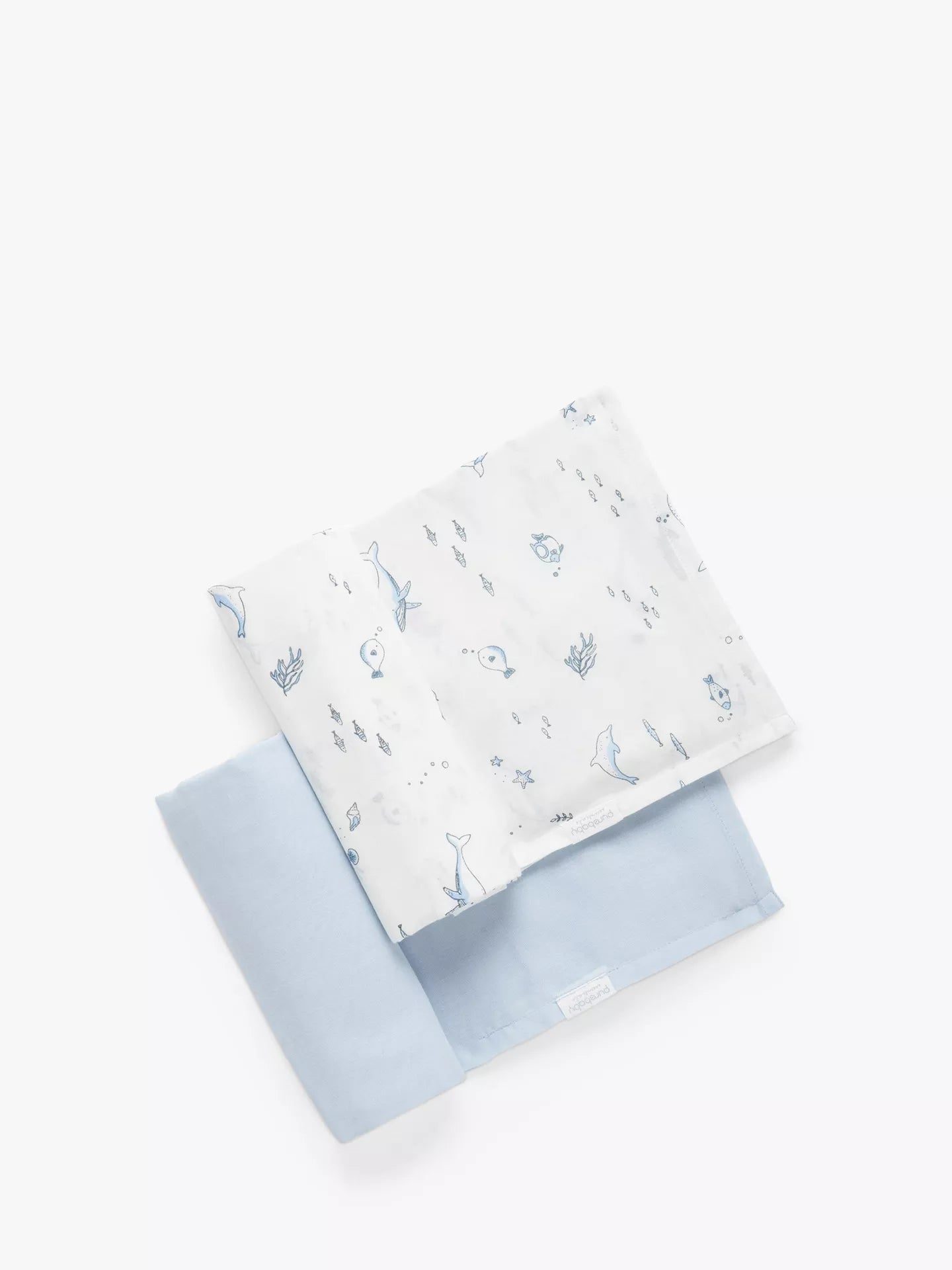 purebaby - 2 pack Muslin Wrap, Blue