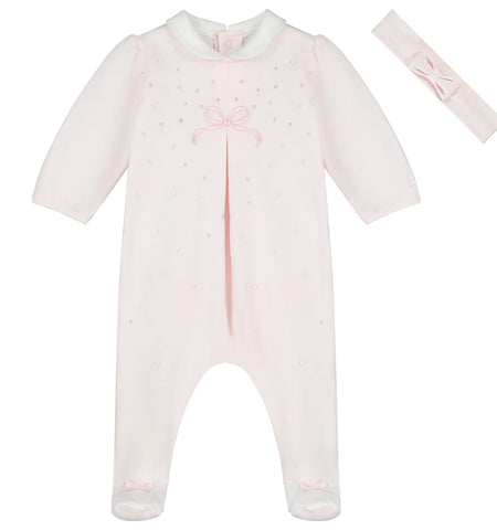 Emile et Rose, rompers, Emile et Rose - Pink all in one with matching headband, Daphne
