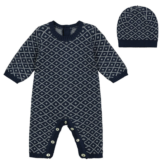 Emile et Rose, Romper, Emile et Rose - Knitted Romper with Hat, Everett