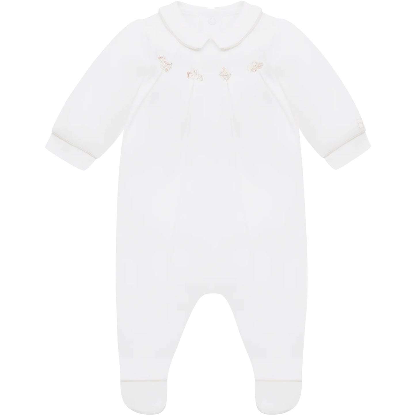 Emile et Rose - White & Beige Romper Lenny