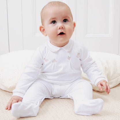 Emile et Rose - White & Beige Romper Lenny