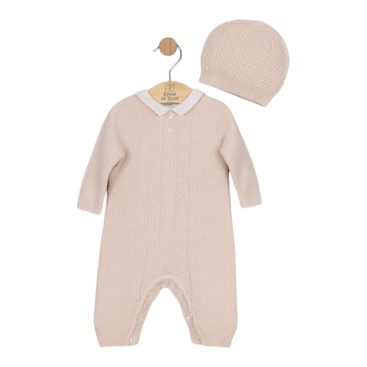 Emile et Rose - Beige knitted romper, Munro