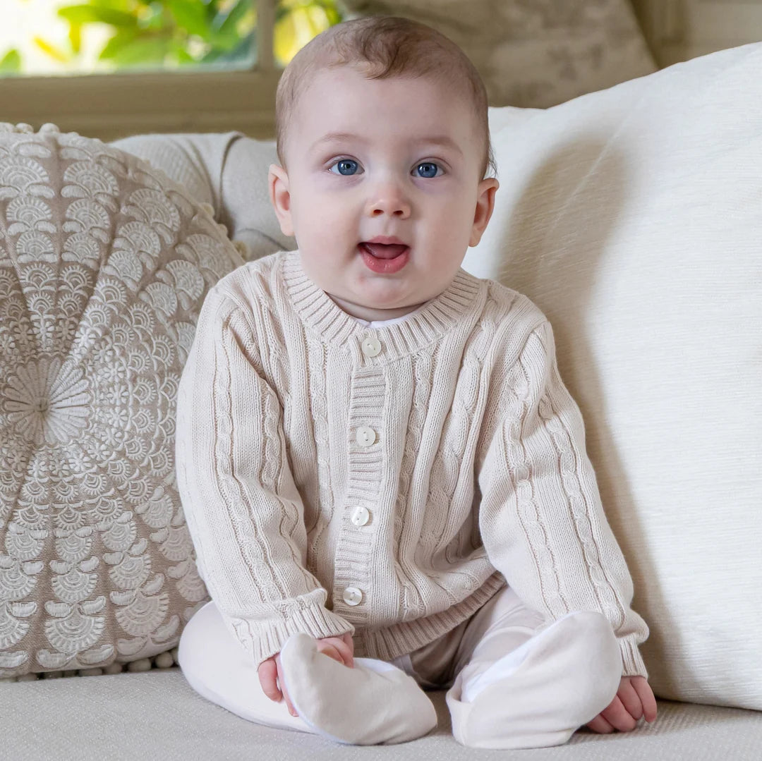 Emile et Rose - Cable knit cardigan, Morgan beige