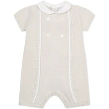 Emile et Rose, All in Ones, Emile et Rose - Beige and white knit, all in one, shortie, Java