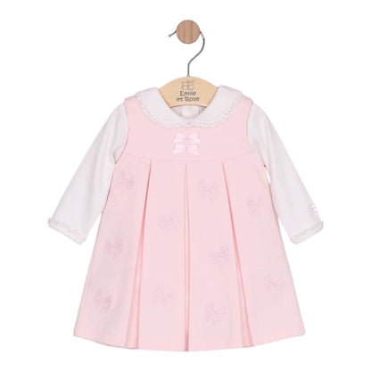 Emile et Rose - Pink pinafore dress and white top, Mitzi