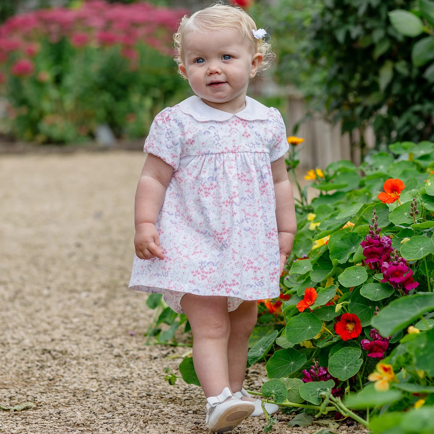 Emile et Rose - Light pink floral dress and pants, Lola