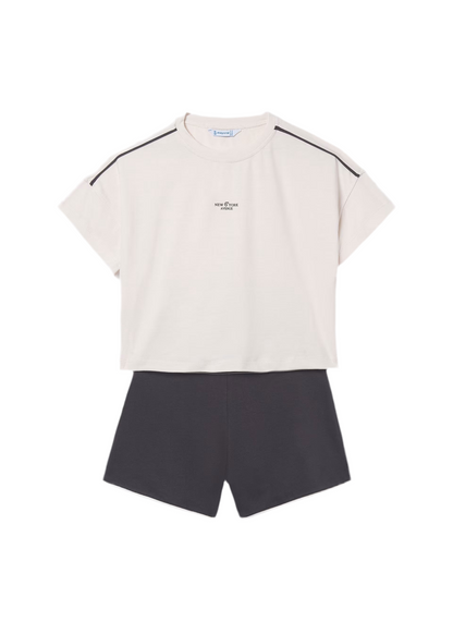 Mayoral - Cream 2 piece shorts outfit