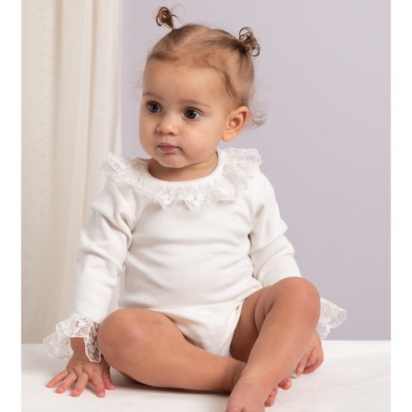 Caramelo Kids, bodyvest, Caramelo Kids - Ivory lace body suit, 034171