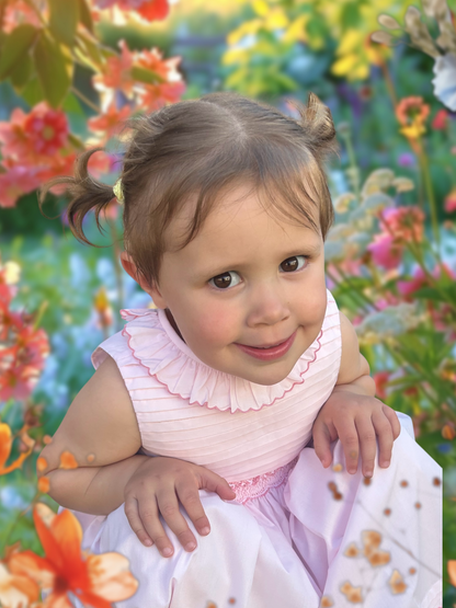 Sarah Louise - Traditional hand smocked Dress, Pink