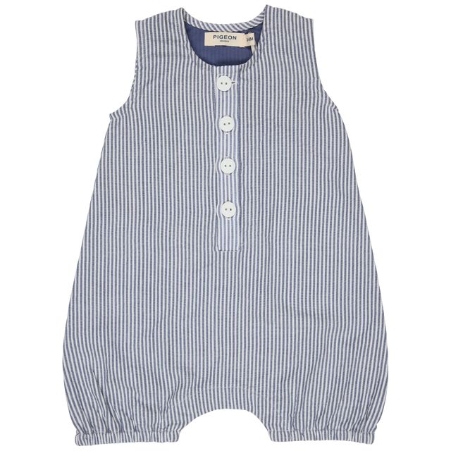 Pigeon Organics - Seersucker All in One, Indigo