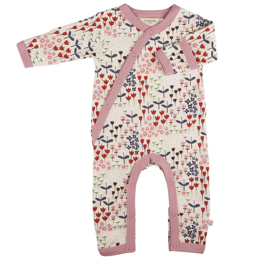 Pigeon Organics, Rompers, Pigeon Organics - Ivory Kimono, meadow print