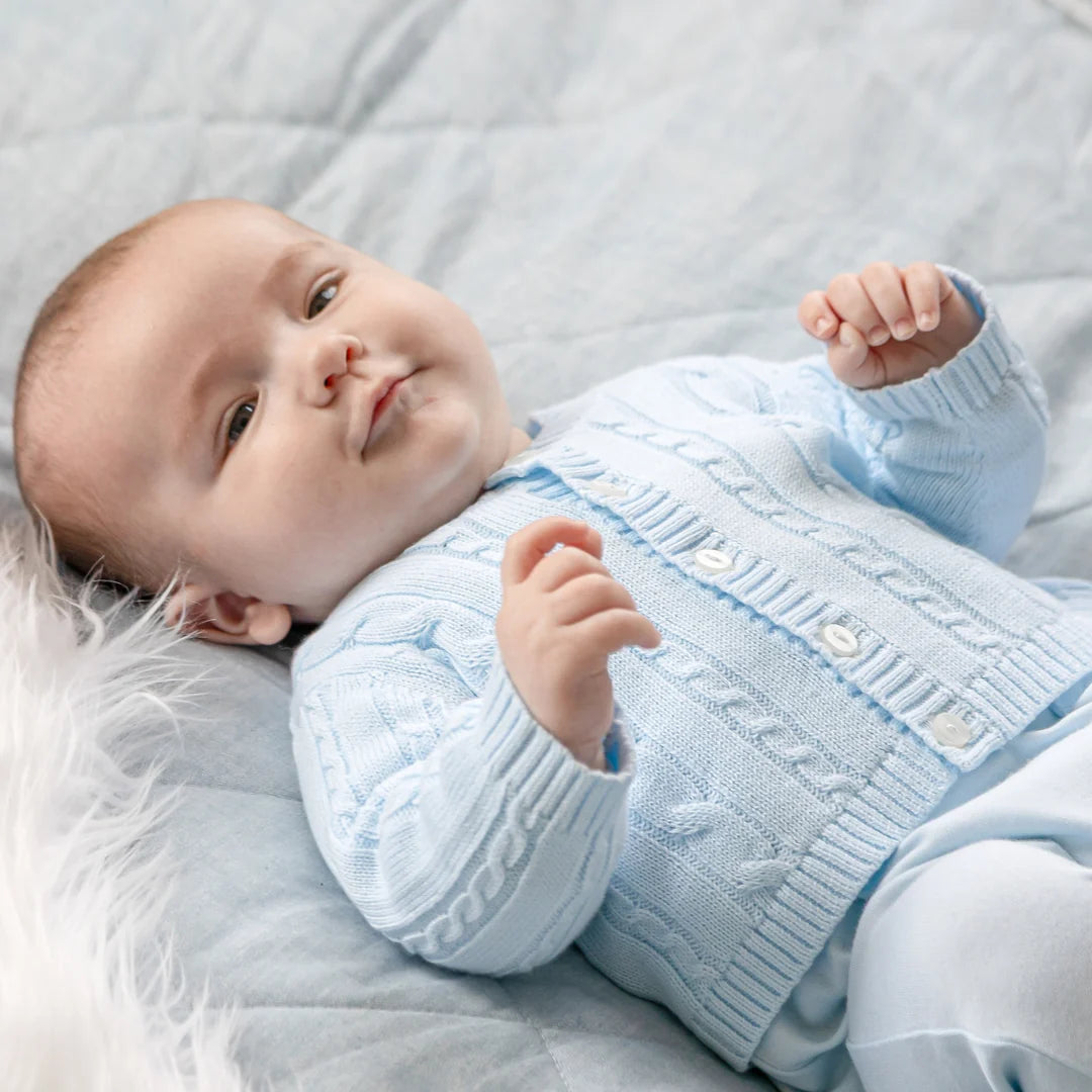 Emile et Rose - Cable knit cardigan, Blue
