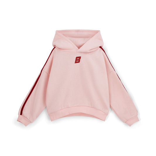 Bonini - Light pink, logo, piping hoodie