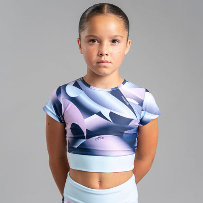 Bonini - Sky blue print, sports crop top