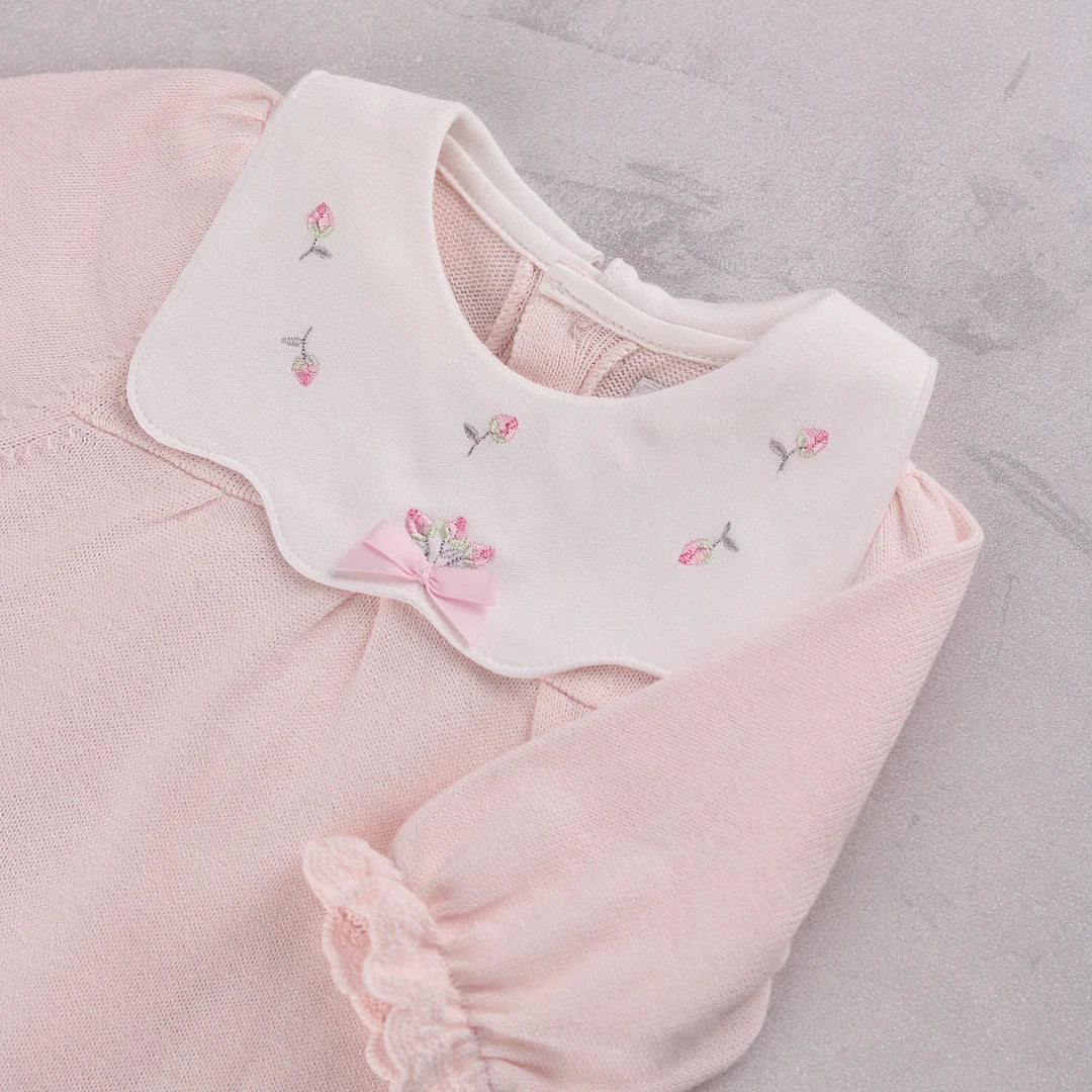 Emile et Rose - Light pink knit Romper with matching hat, Marnie
