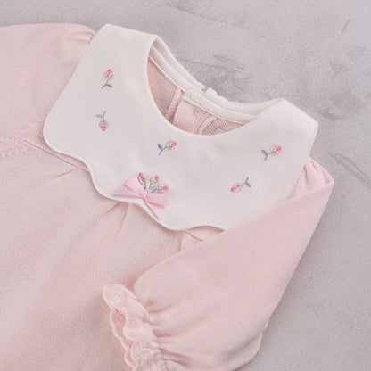 Emile et Rose - Light pink knit Romper with matching hat, Marnie