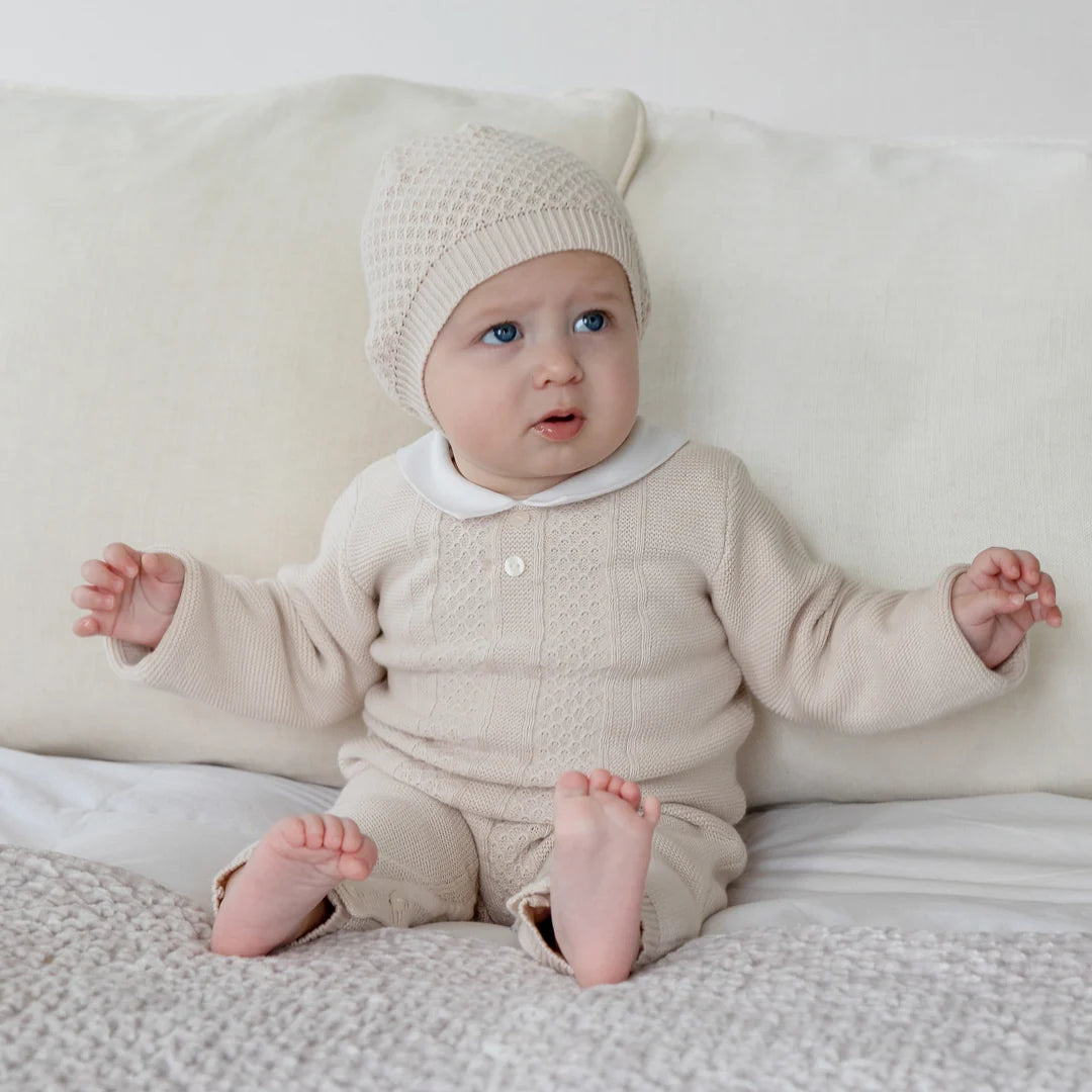 Emile et Rose - Beige knitted romper, Munro