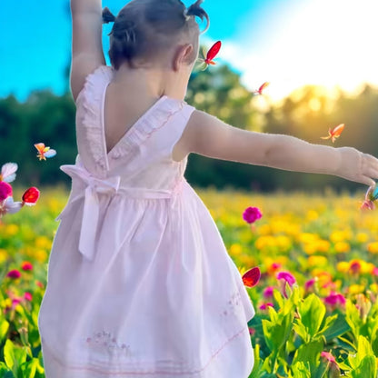 Sarah Louise - Traditional hand smocked Dress, Pink