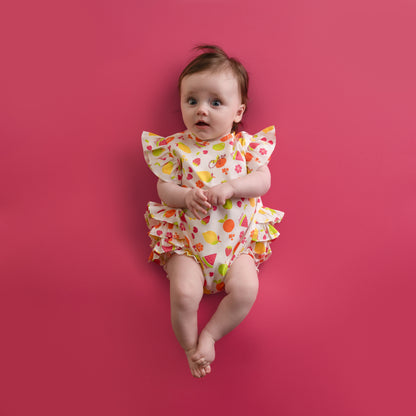 Little A - Fruit romper with side frills