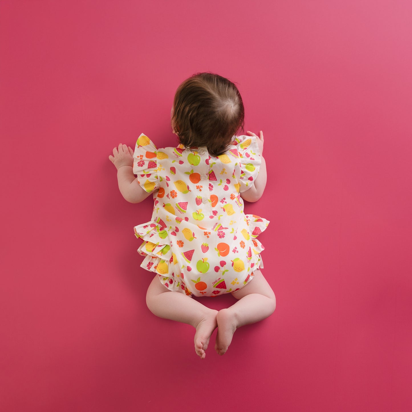 Little A - Fruit romper with side frills