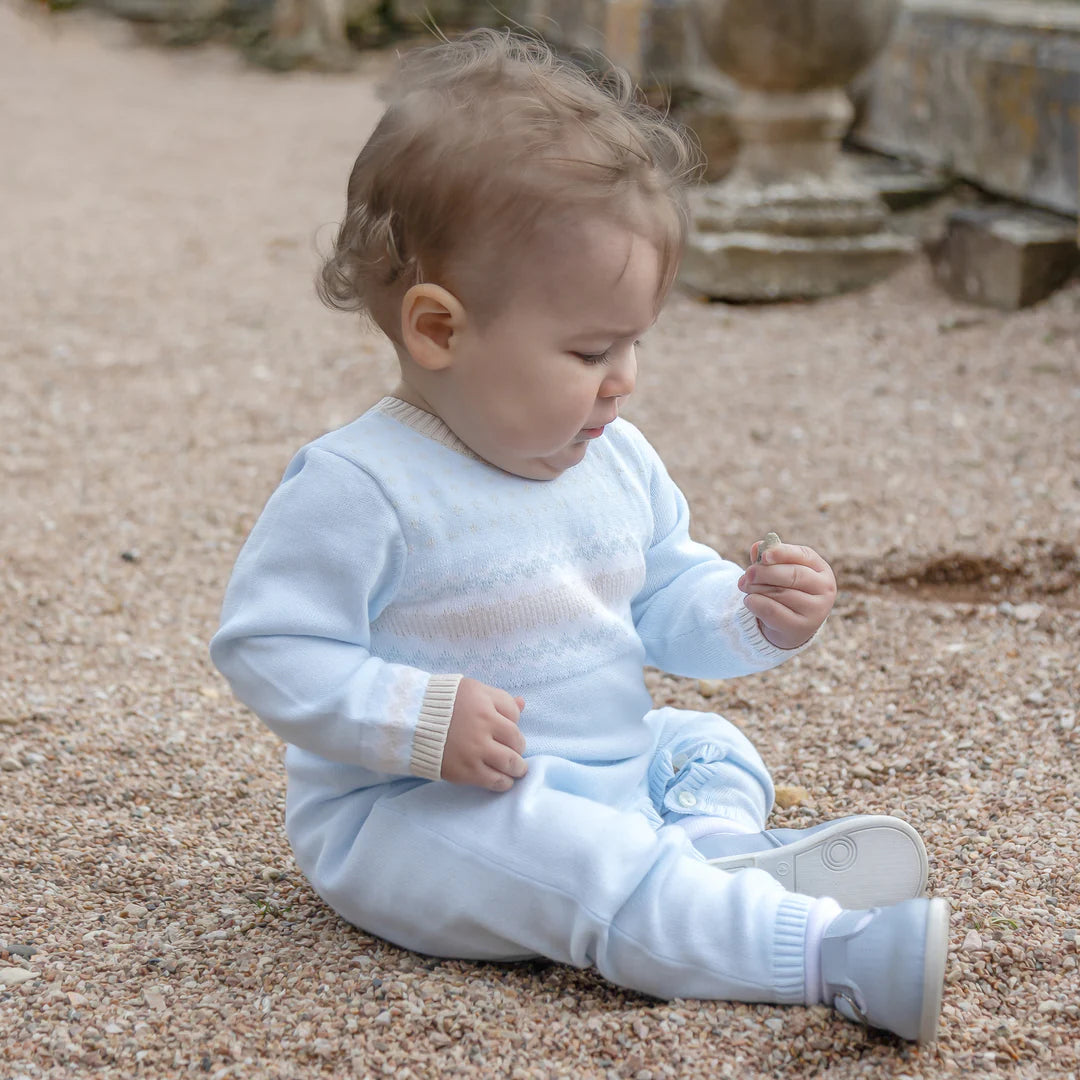 Emile et Rose - knitted romper, blue