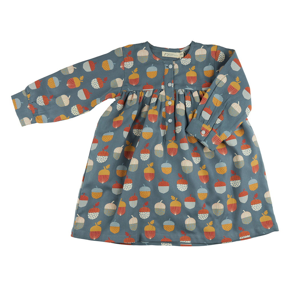 pigeon, jackets, Pigeon organics - Blue Dress with acorn print