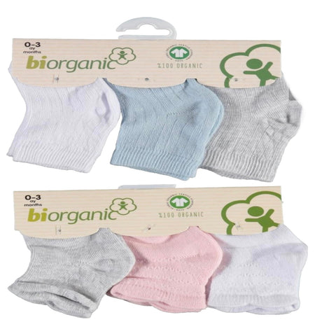 biorganic, socks, biorganic - Baby socks, 3pr pack, assorted colours