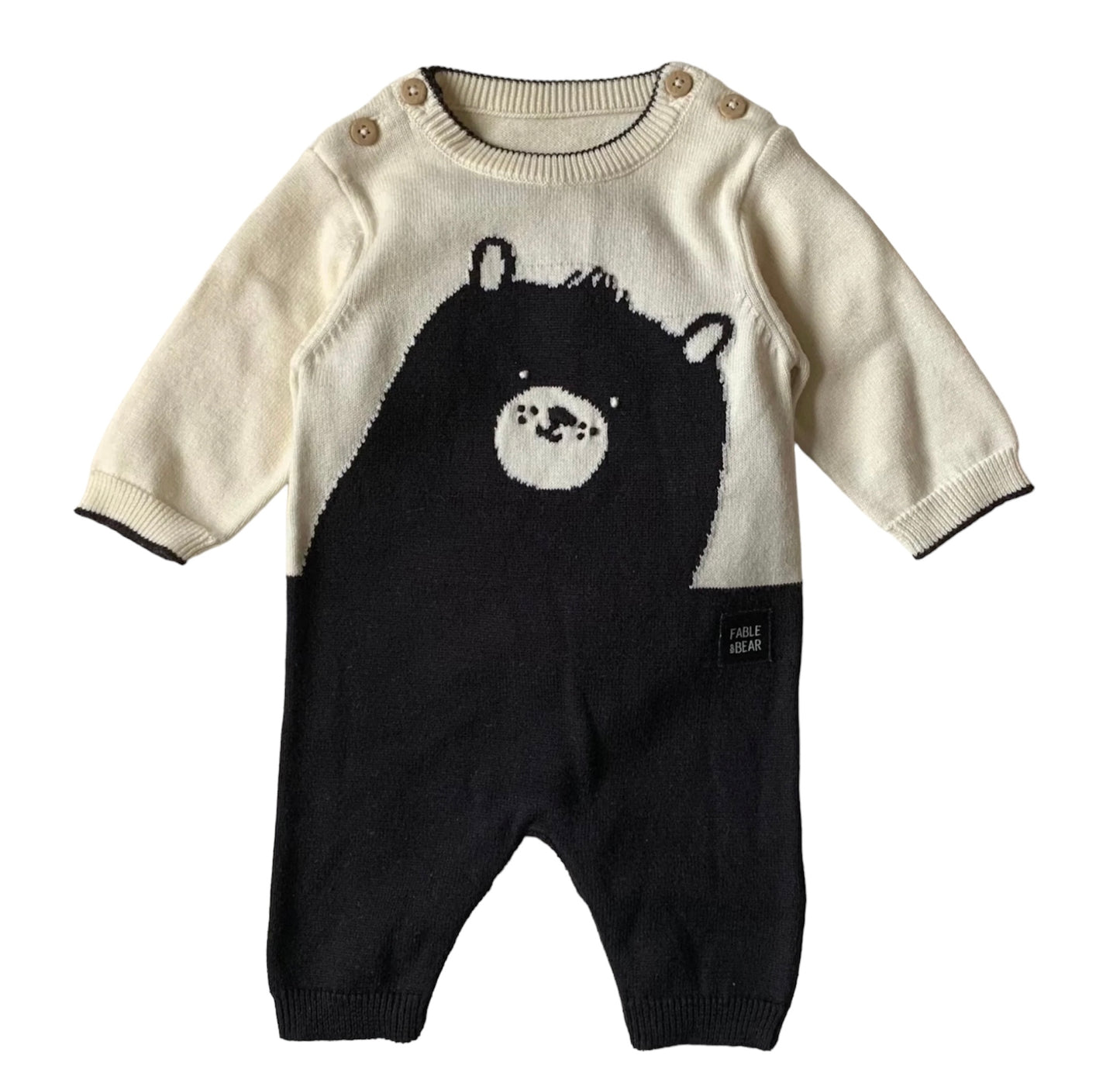 Fable & Bear, rompers, Fable & Bear - Fine knit romper, Bear