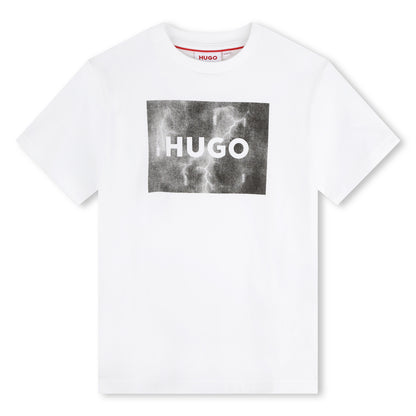 Hugo, T-shirts, HUGO - White Crew neck T-shirt with front HUGO print