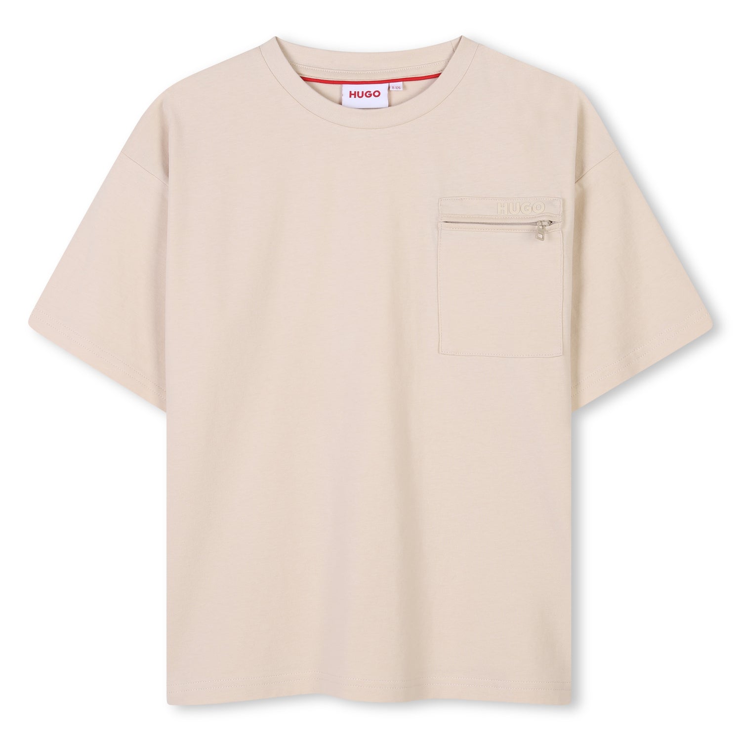 Hugo, T-shirts, Hugo - Sand T-shirt with zip pocket