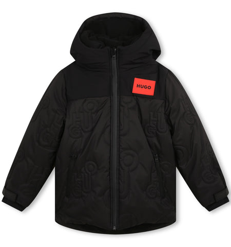 Hugo, Coats & Jackets, Hugo - Black padded hooded coat