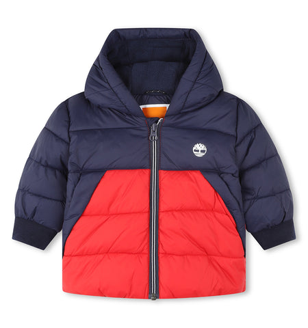 Timberland, Coats & Jackets, Timberland - Padded red and navy coat, 2-4yrs