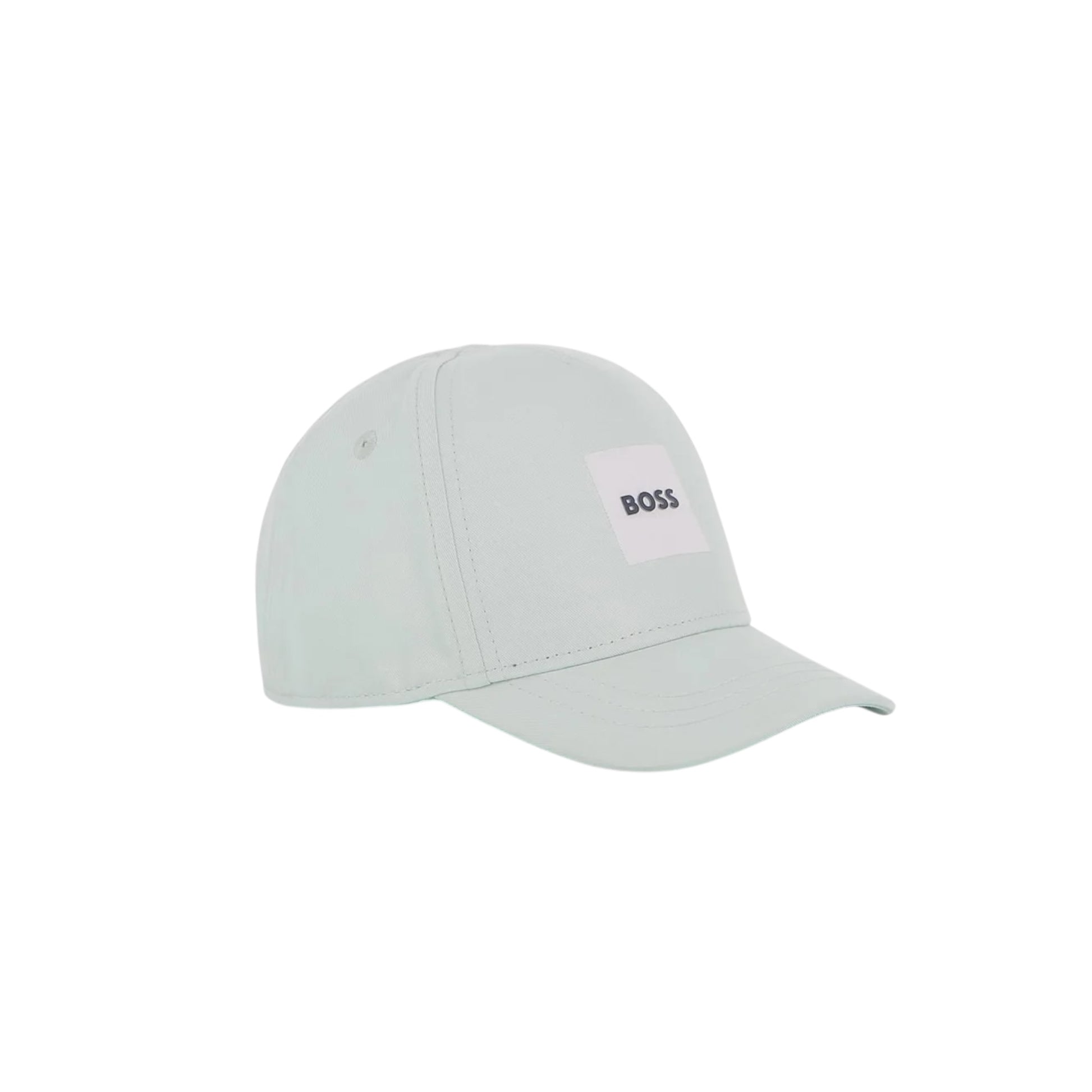 Mint green cap with 'BOSS' logo on a white background at the front