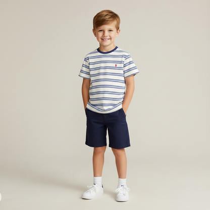 Ralph Lauren - T-shirt, White and Blue Stripe