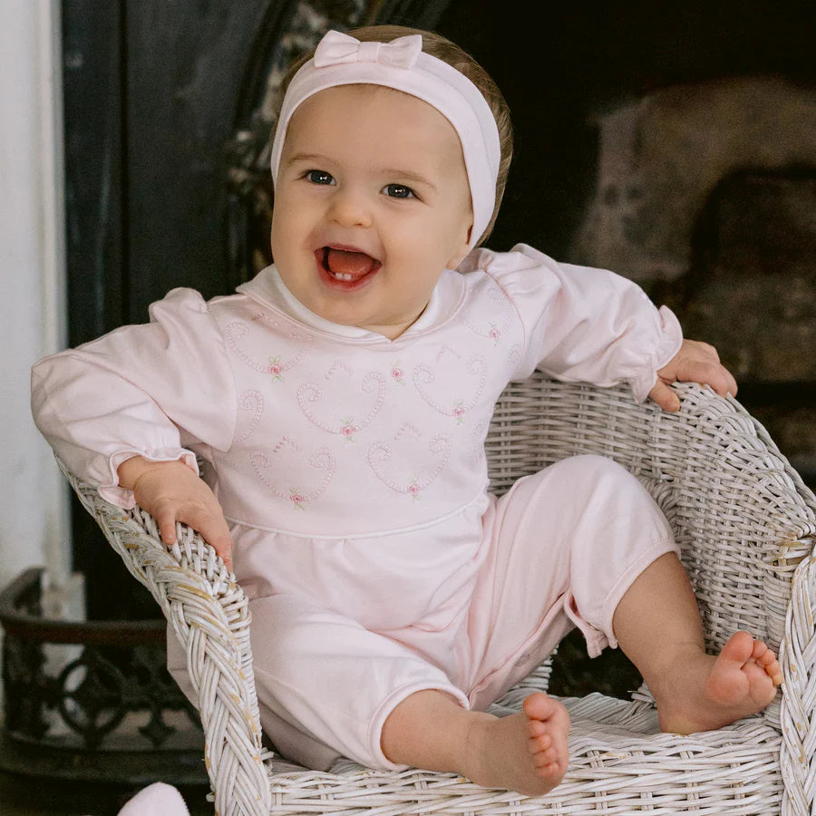 Emile et Rose, 2 piece baby set, Emile et Rose - Romper and hat set, soft pink