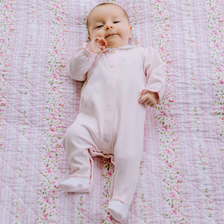 Emile et Rose, rompers, Emile et Rose - Pink 2 piece outfit, romper and hat