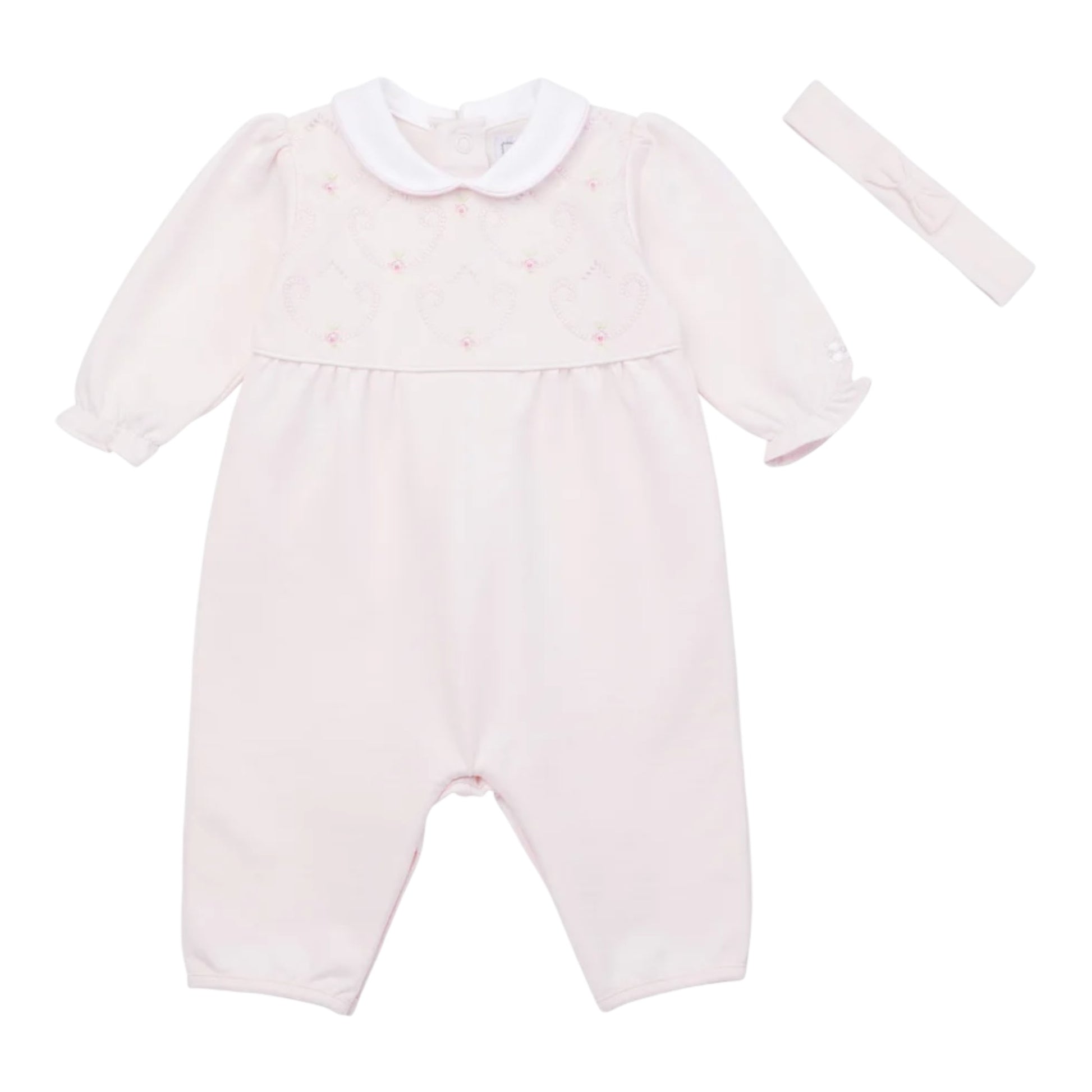 Emile et Rose, 2 piece baby set, Emile et Rose - Romper and hat set, soft pink