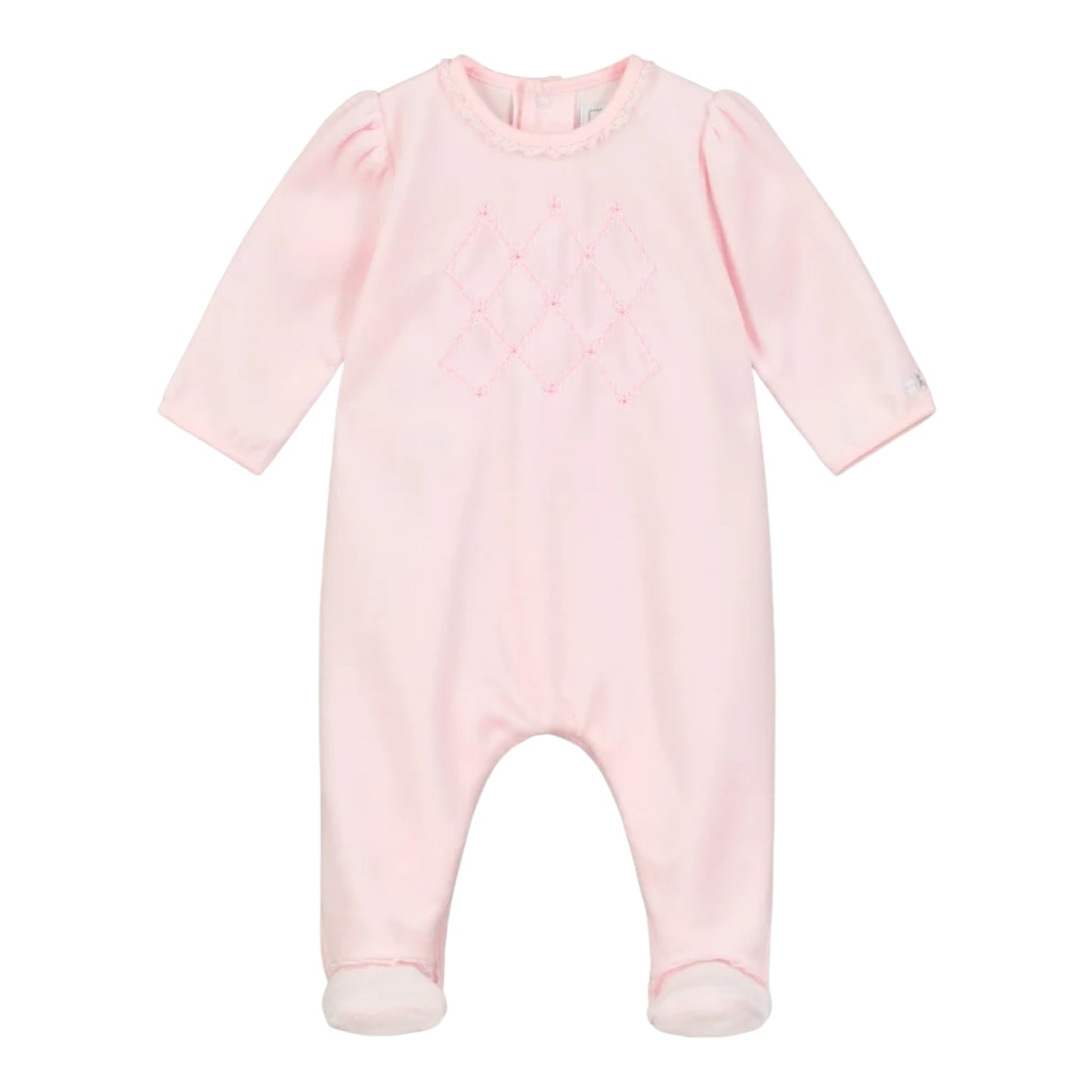 Emile et Rose, rompers, Emile et Rose - Pink velour romper, Ellie