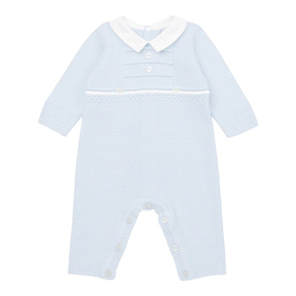 Emile et Rose, all in ones, Emile et Rose - Pale blue knitted all in one with hat, Hugo