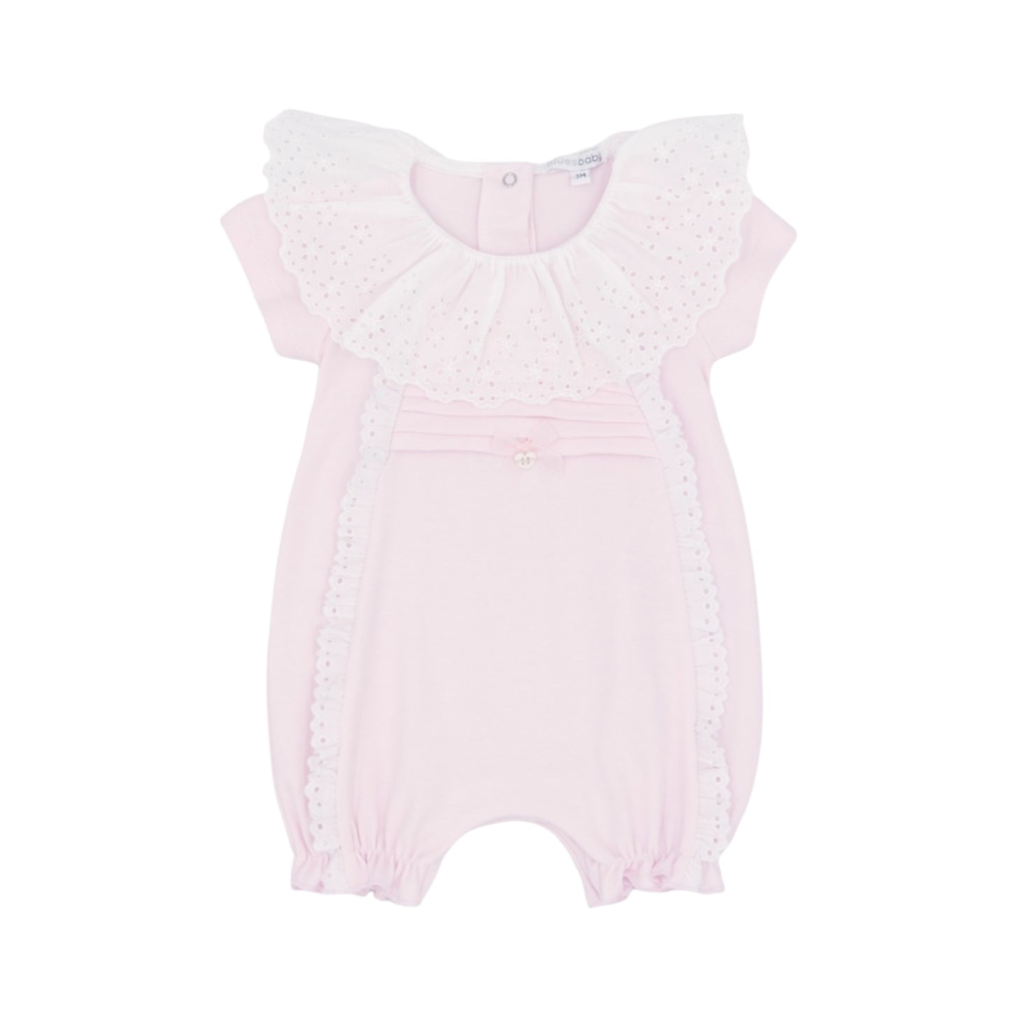 blues baby - light pink bubble with broderie anglaise collar